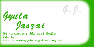 gyula jaszai business card